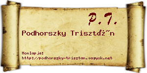 Podhorszky Trisztán névjegykártya